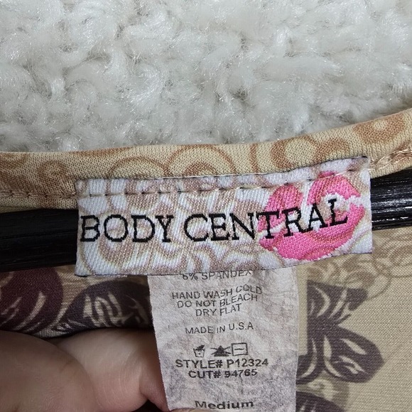 Body Central Babydoll Top Womens Medium Flowers Butterflies Stretch Y2K Festival - Picture 5 of 12